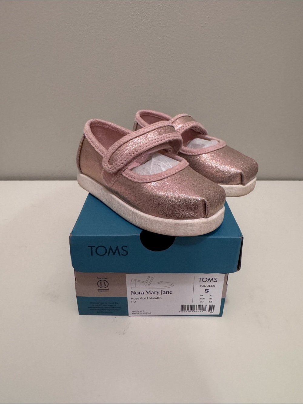 Toms Nora Mary Jane Kids Shoe - Rose Metallic Pink